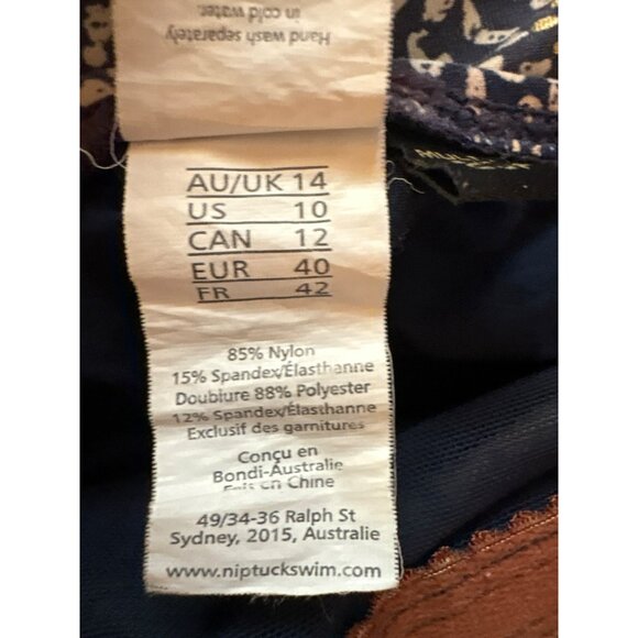 Niptuck Nautical Foil Printed Joanne One-Piece Swimsuit Multi-Fit Cup US 10 - Picture 7 of 12